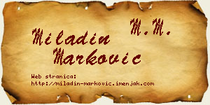 Miladin Marković vizit kartica